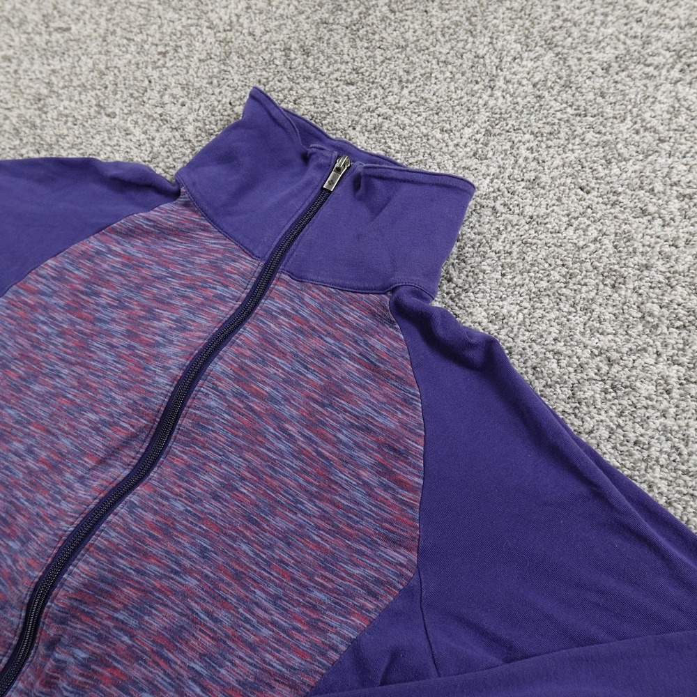 Columbia Jacket Womens L Blue Knit‎ Full Zip Mock Neck Sweatshirt Outdoor Hiking